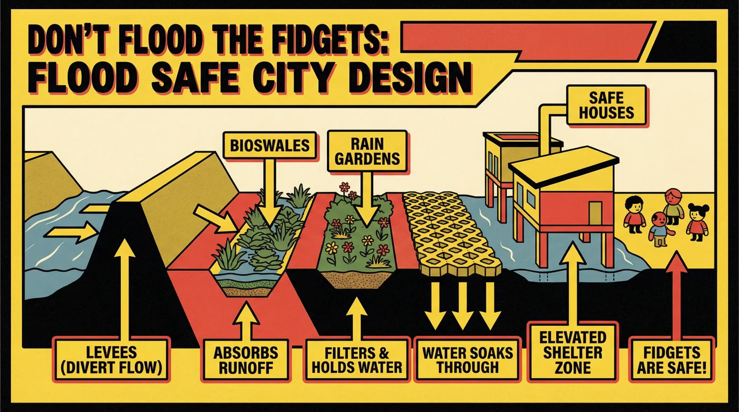 Don’t Flood the Fidgets Game City Design