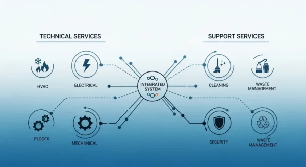 facility management services components infographic